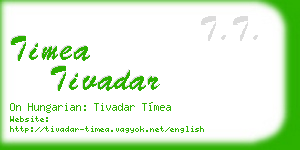 timea tivadar business card